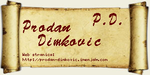 Prodan Dimković vizit kartica